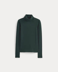 The Luxe Rib Turtleneck | Heathered Dark Sea