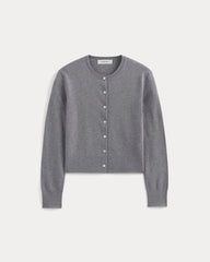 The Cropped Cardigan in Cotton Cashmere | Heather Charcoal