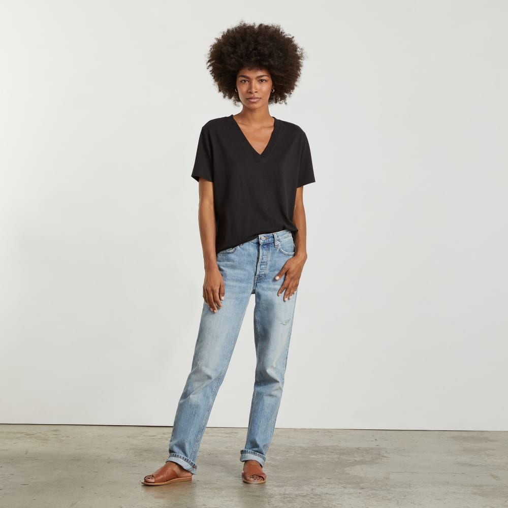 The Vintage V-Neck Hemp Tee | Black