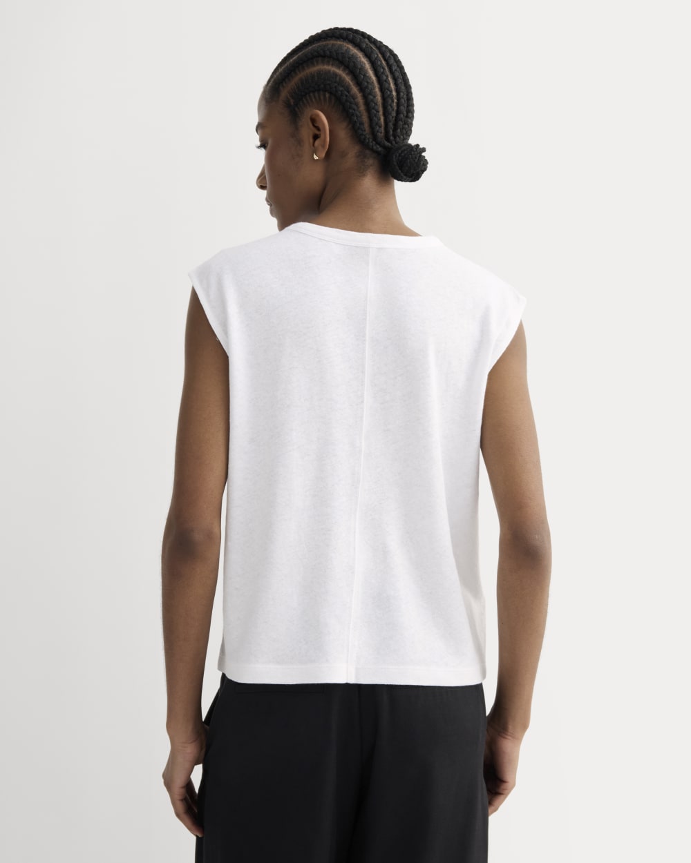 The Muscle Tee in Cotton Linen | White