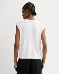 The Muscle Tee in Cotton Linen | White