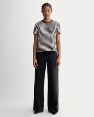 The Box-Cut Tee in Essential Cotton | Black / Bone | No Pocket