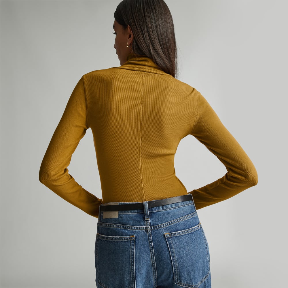 The Luxe Micro-Rib Turtleneck | Tapenade