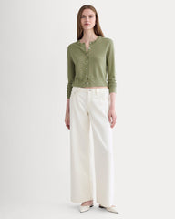 The Cropped Cardigan in Cotton Cashmere | Sagebrush