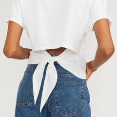 The Organic Cotton Tie Back Tee | White