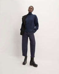 The Organic Cotton Ribbed Turtleneck | Navy