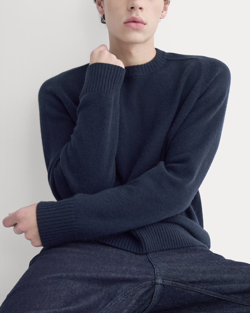 Midweight Cashmere Crew |  Navy