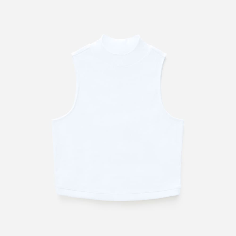 The Ribbed Mockneck Tank | White