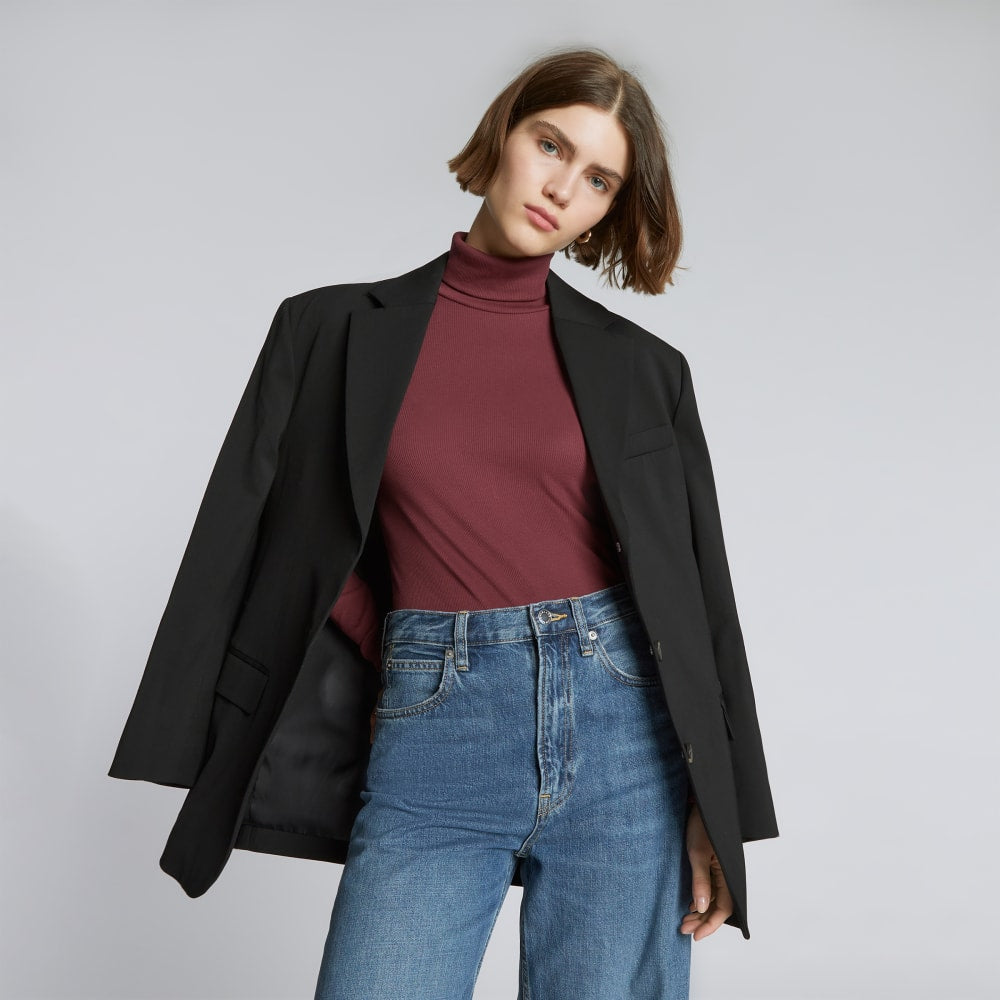 The Luxe Micro-Rib Turtleneck | Brandy