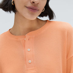 The Organic Cotton Waffle Henley | Orange Chiffon