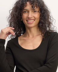 The Shimmy Long-Sleeve Tee | Black