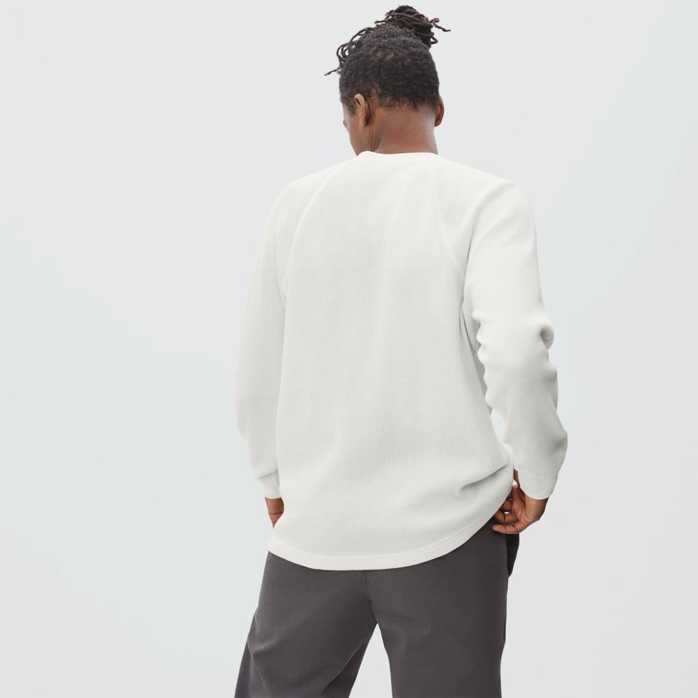 The Waffle Long-Sleeve Henley Tee | Off-White