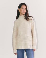 The Oversized Turtleneck in Luxe Merino | Bone