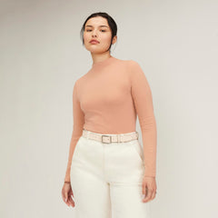 The Supima® Form Funnel Neck Tee | Blush Pink