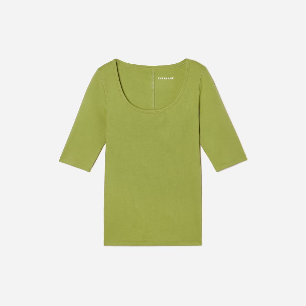 The Luxe Micro-Rib Scoop-Neck Tee | Pepper