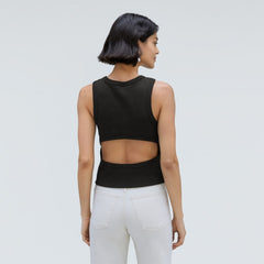 The Ribbed Cutout Tank | Black