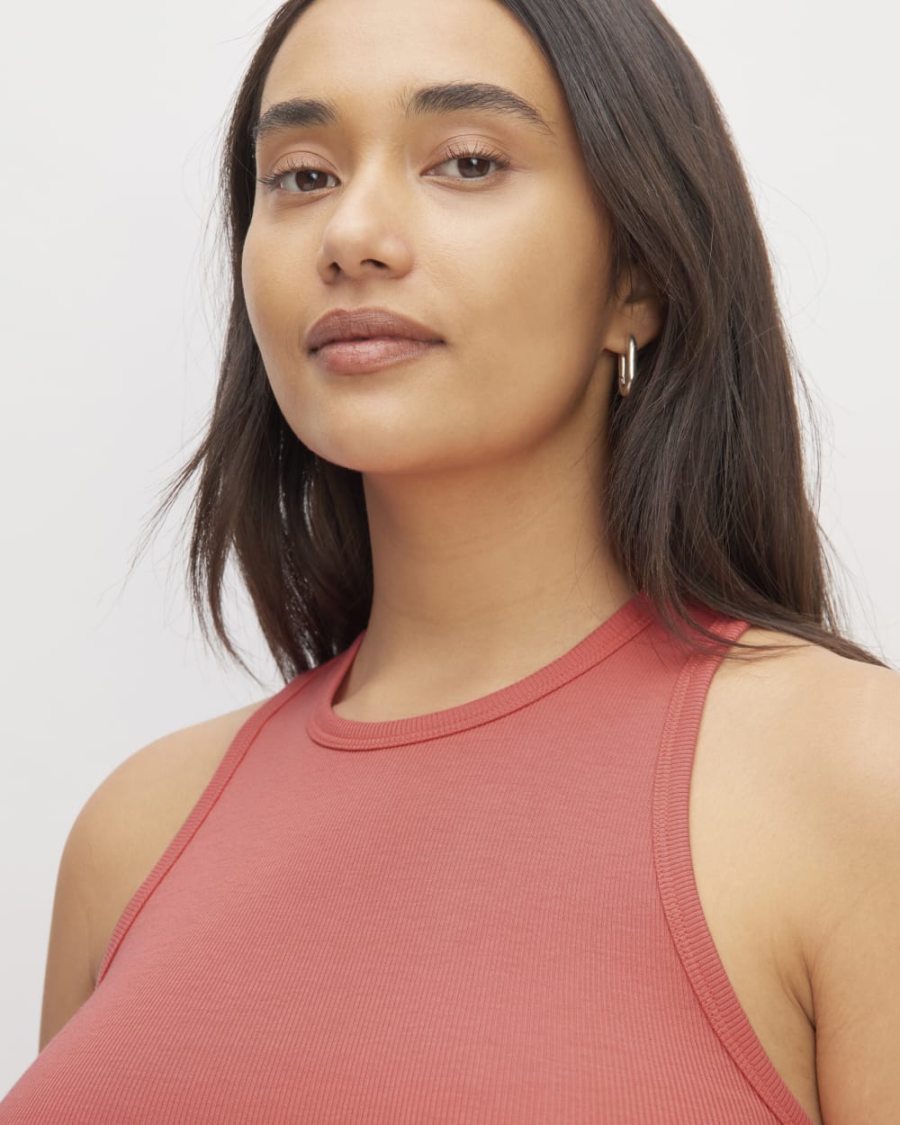 The Luxe Rib Racerback Tank | Coral