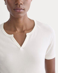 The Shimmy V-Neck Top | Bone