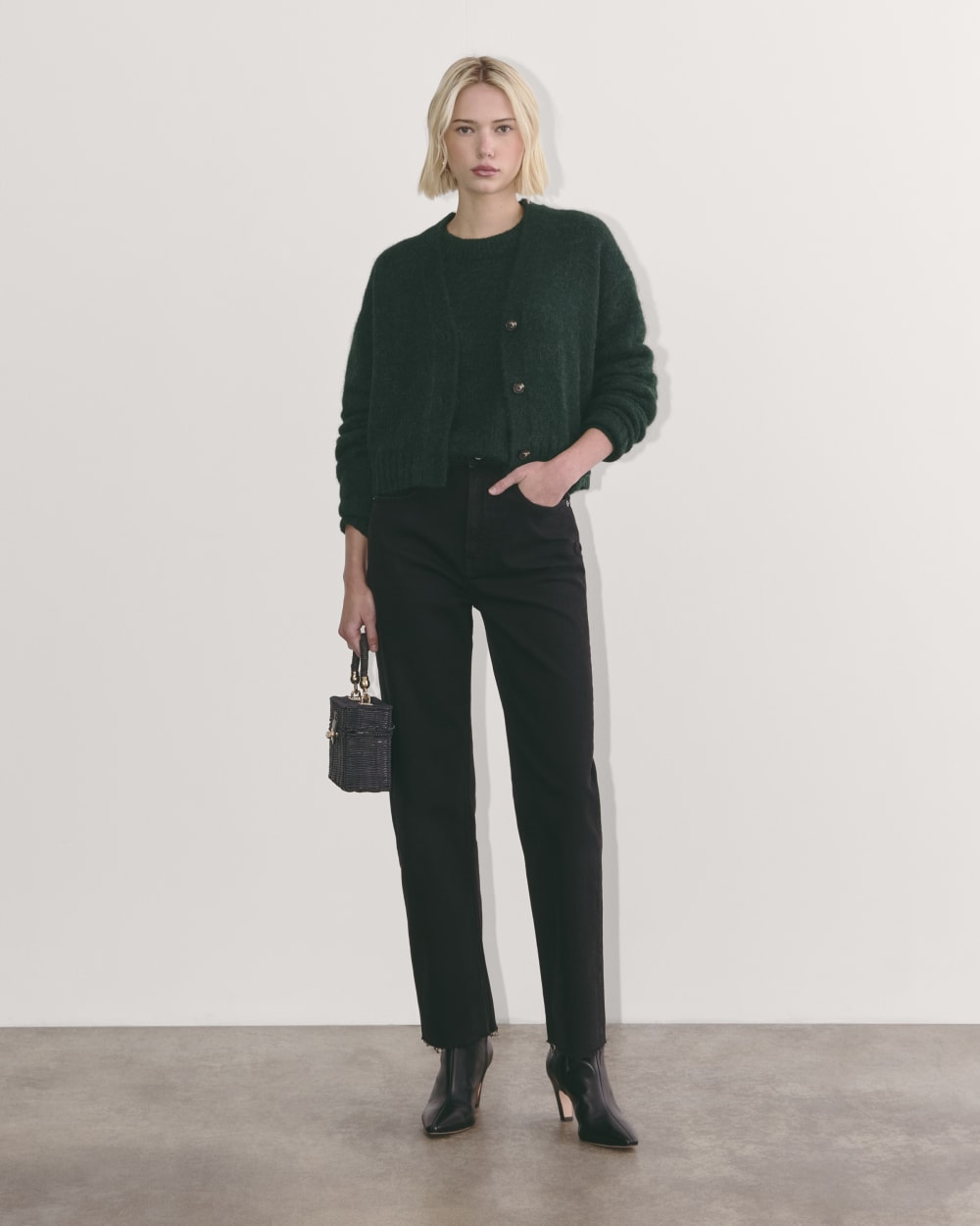 The Boxy Cardigan in Alpaca | Scarab