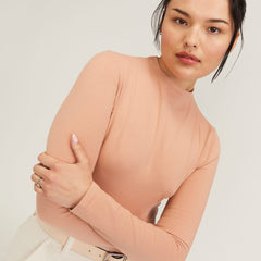 The Supima® Form Funnel Neck Tee | Blush Pink