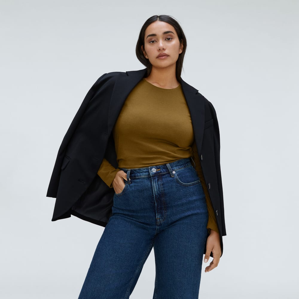 The Organic Cotton Long-Sleeve Crew | Tapenade