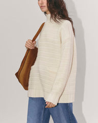 The Oversized Turtleneck in Luxe Merino | Bone