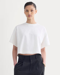The Premium Weight Cropped Tee | Bone