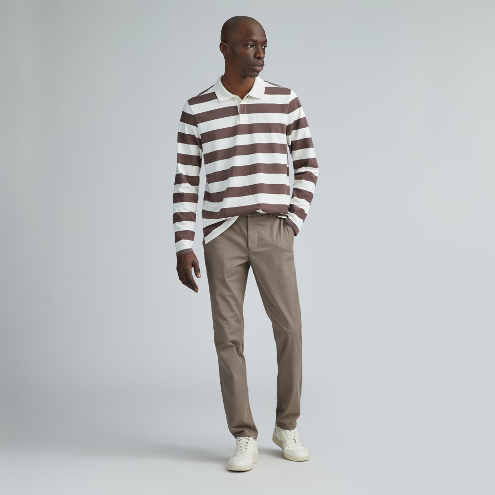 The Premium-Weight Rugby Shirt | Chocolate Brown / Canvas Tan