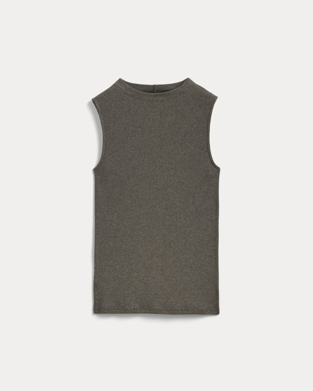 The Luxe Rib Funnel-Neck Tank | Heathered Fatigue