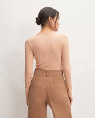 The Luxe Rib Long-Sleeve Crew | Blush Pink