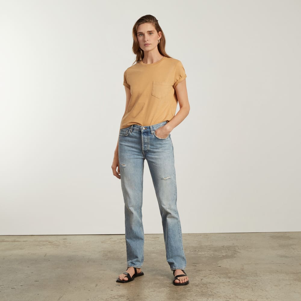 The Box-Cut Tee in Essential Cotton | Iced Coffee | Pocket