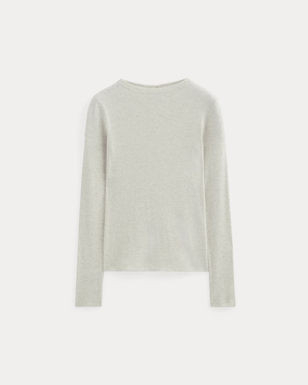 The Luxe Rib Funnel-Neck Tee | Heathered Oat