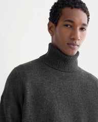 Luxe Merino Relaxed Turtleneck | Heathered Black