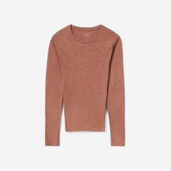 The Organic Cotton Long-Sleeve Crew | Heathered Brown