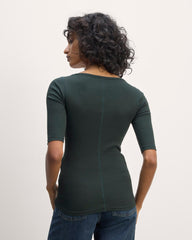 The Luxe Rib Scoop-Neck Tee | Scarab