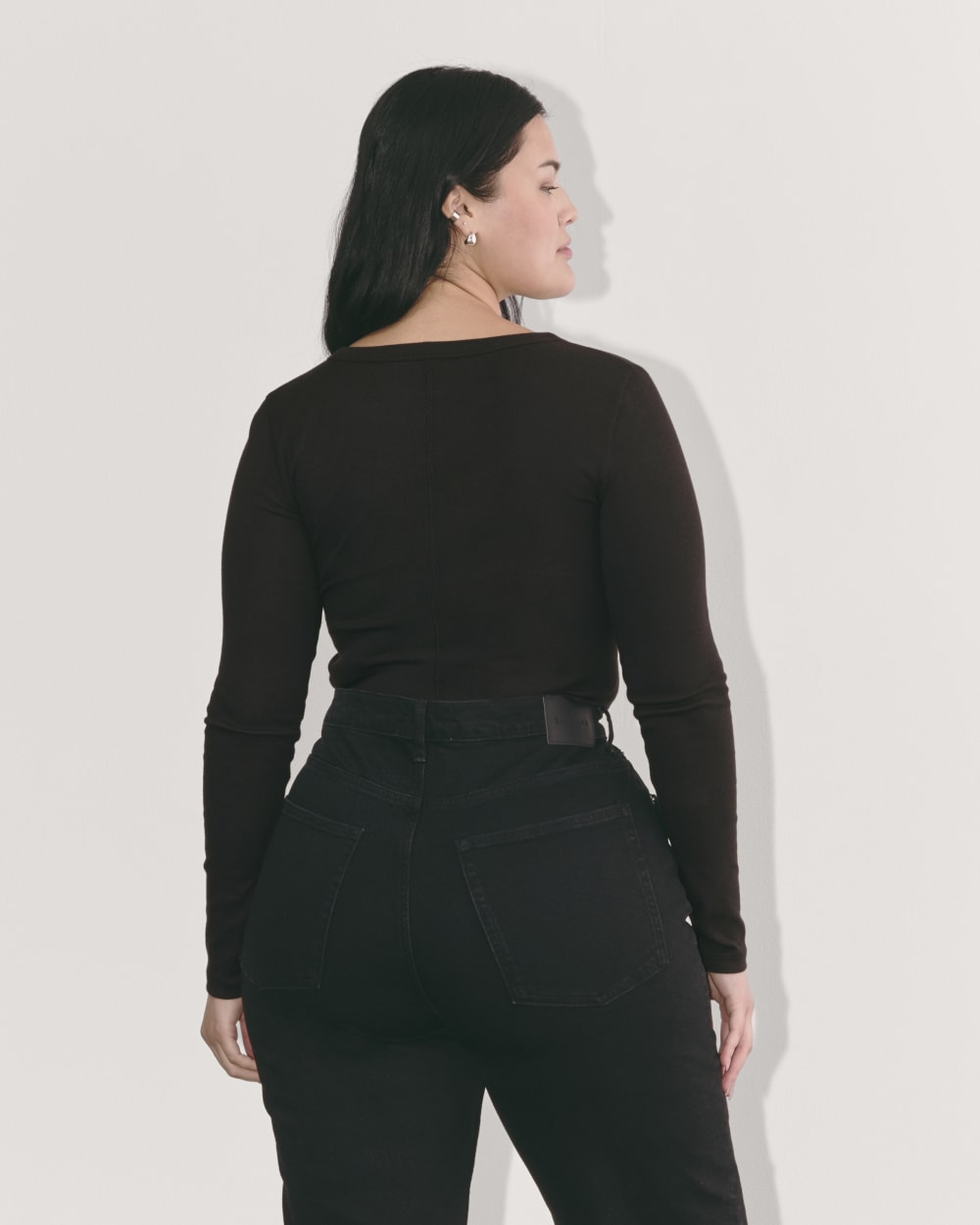 The Luxe Rib Henley | Black