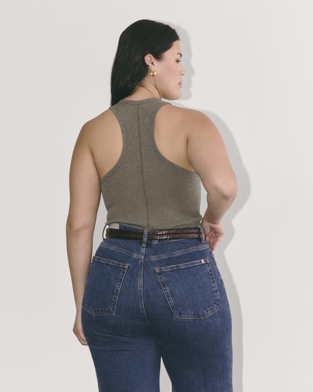 The Luxe Rib Racerback Tank | Heathered Fatigue