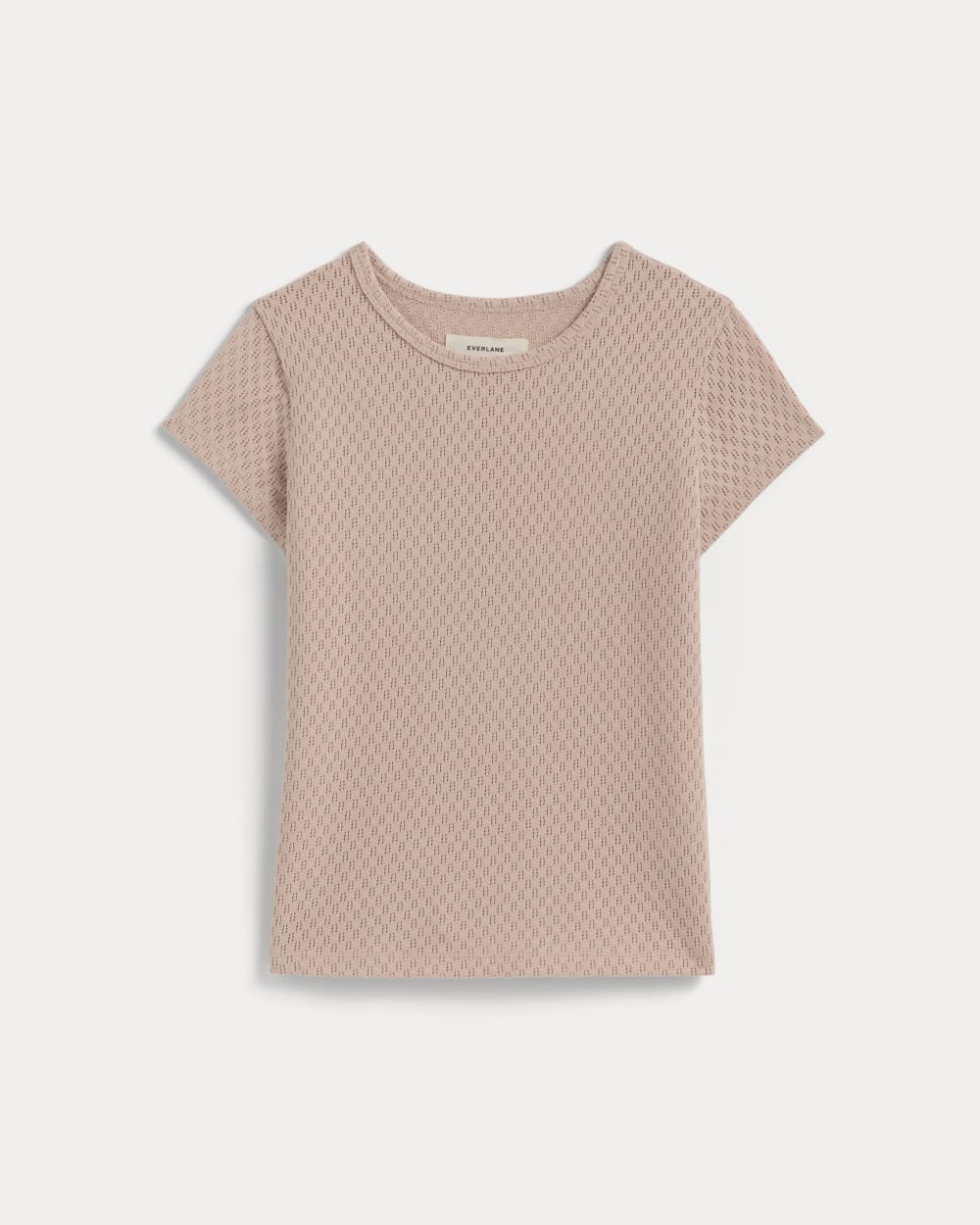 The Pointelle Short-Sleeve Tee | Rose Smoke