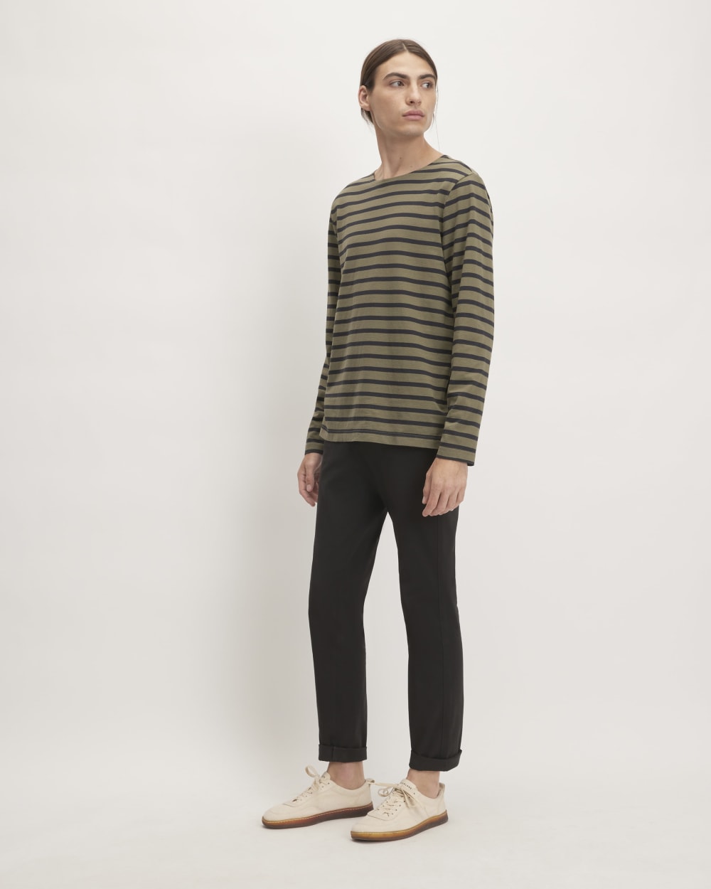 The Premium-Weight Long-Sleeve Mariner Tee | Kalamata / Black