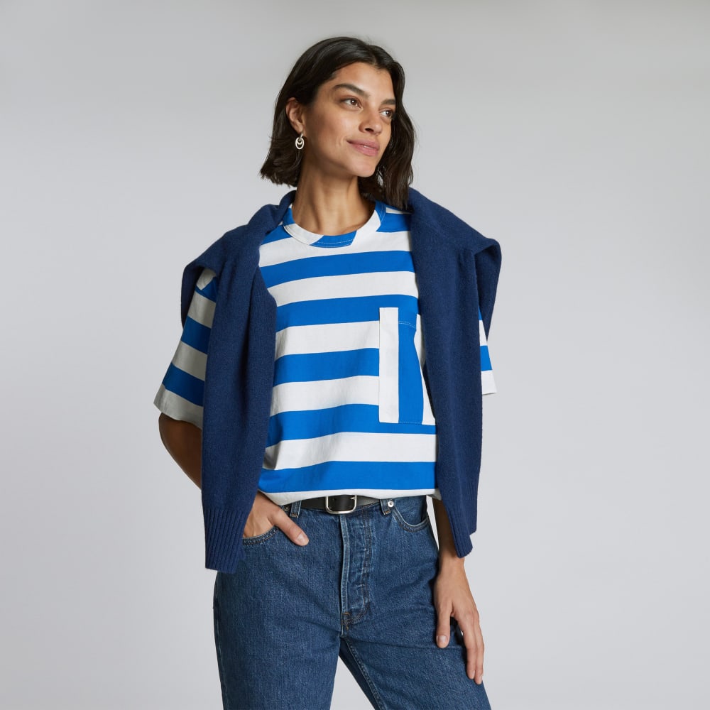 The Everyone Relaxed Tee | Lapis Blue / Canvas Tan