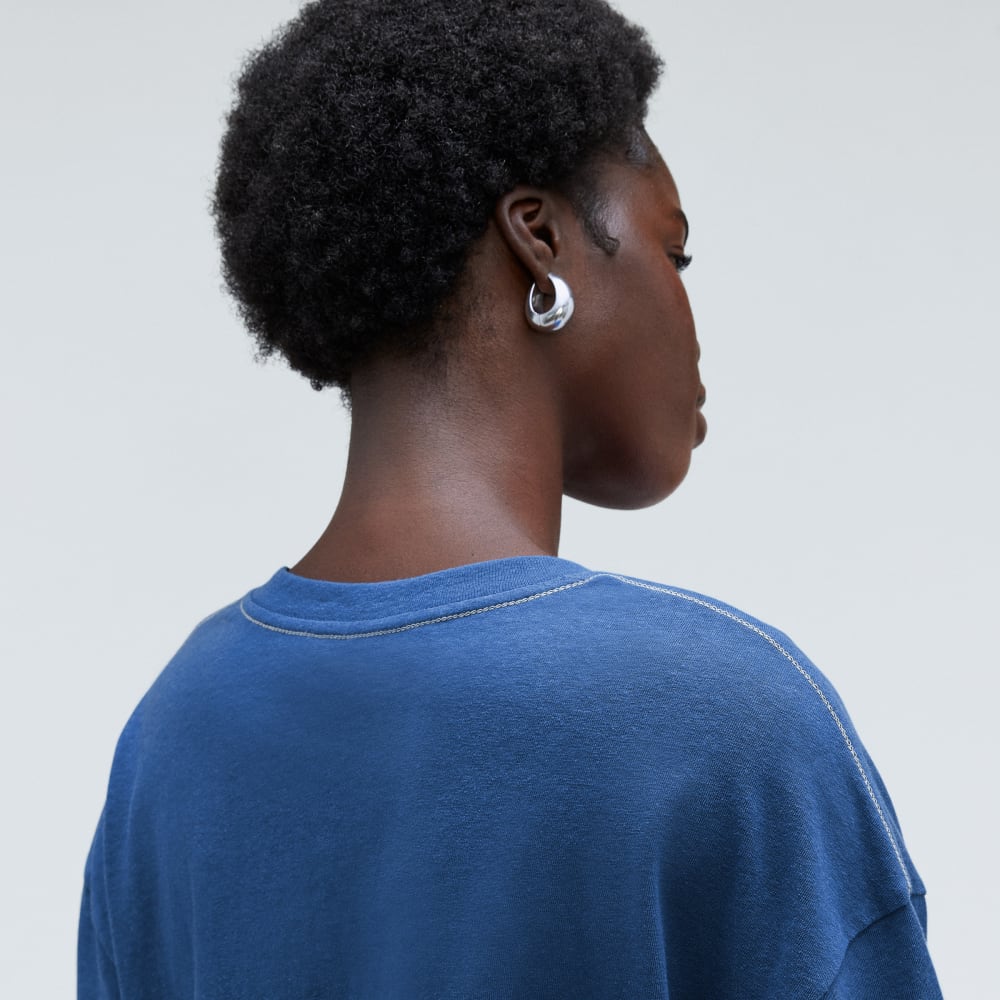 The Vintage Henley Hemp Tee | Deep Blue