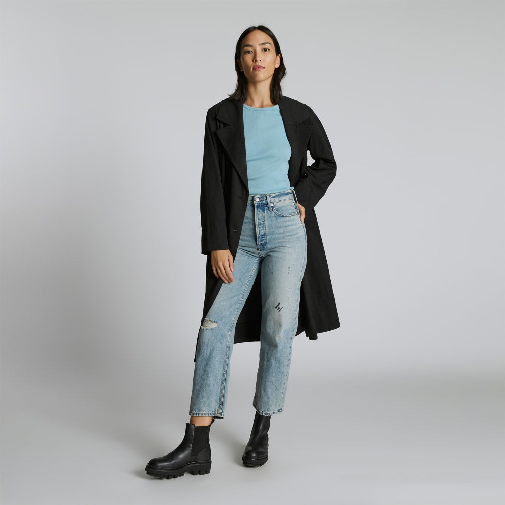 The Luxe Rib Long-Sleeve Crew | Blue Shadow