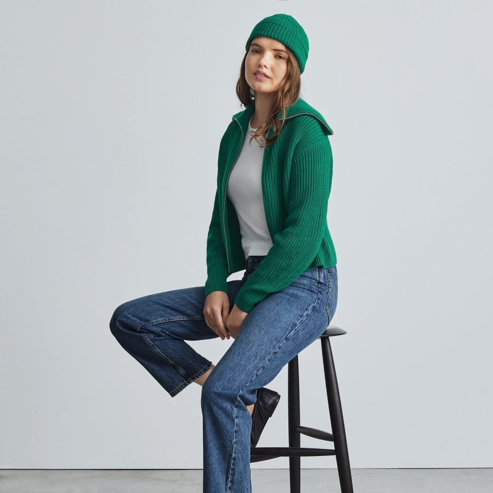 The Chunky Cardigan | Ultramarine Green