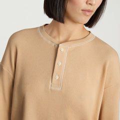 The Organic Cotton Waffle Henley | Sesame