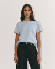 The Box-Cut Tee in Essential Cotton | Blue Slate | No Pocket