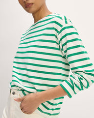 The Mariner Tee | Bone / Grass Green