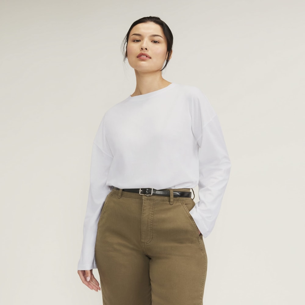 The Organic Cotton Relaxed Long Sleeve Tee | White