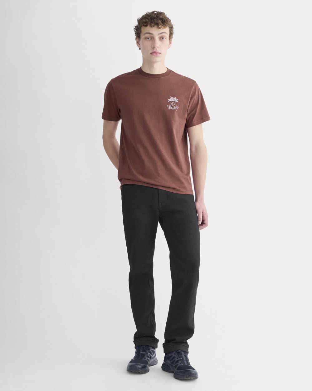 Everlane x Peace and Quiet Crest Graphic Tee | Wine