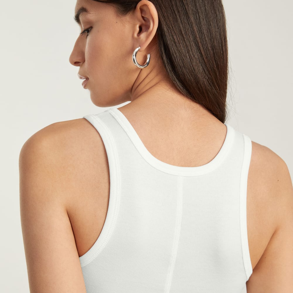 The Pima Micro-Rib U-neck Tank | White