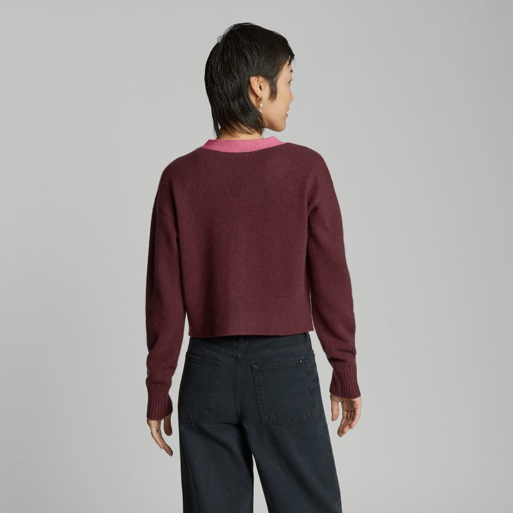 The Cashmere Cardigan | Tawny Port / Bubblegum
